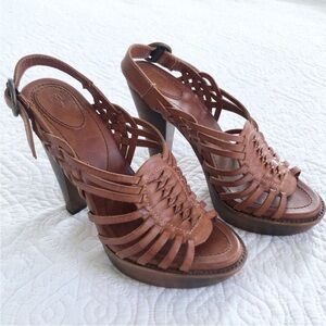Frye "Joy" Huarache Sling Back Platform Sandals 8